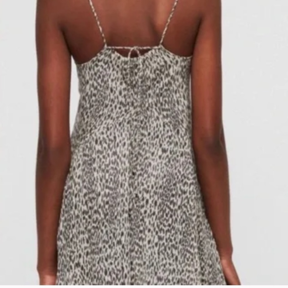 Allsaints Essie Leopard Print Maxi Dress Sleeveless Tie Back Cotton